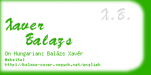 xaver balazs business card