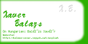 xaver balazs business card